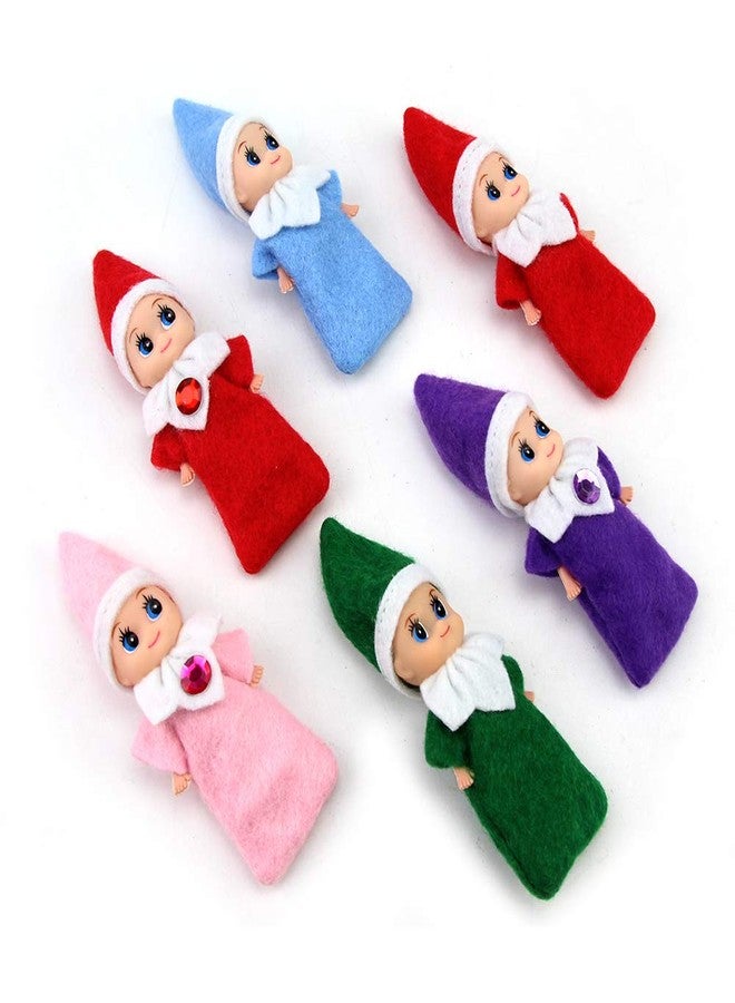 WULEEUPER Tiny Baby Elf Doll | Christmas Miniature Elf Doll | Baby Elves Dolls Toys | Xmas Decoration Gift (Pink Girl) - Image 2